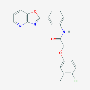 molecular formula C22H18ClN3O3 B244968 2-(4-chloro-3-methylphenoxy)-N-(2-methyl-5-[1,3]oxazolo[4,5-b]pyridin-2-ylphenyl)acetamide 