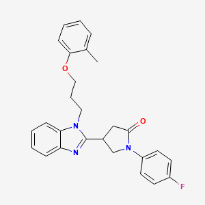 1-(4-fluorophenyl)-4-(1-(3-(o-tolyloxy)propyl)-1H-benzo[d]imidazol-2-yl)pyrrolidin-2-one