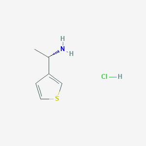 molecular formula C6H10ClNS B2449693 (S)-1-(Thiophen-3-yl)ethan-1-amine hydrochloride CAS No. 2411591-89-2