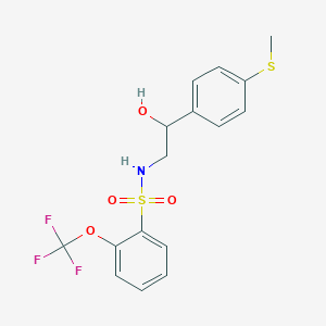 molecular formula C16H16F3NO4S2 B2449697 N-(2-hydroxy-2-(4-(methylthio)phenyl)ethyl)-2-(trifluoromethoxy)benzenesulfonamide CAS No. 1448064-91-2
