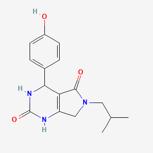 molecular formula C16H19N3O3 B2449699 4-(4-hydroxyphenyl)-6-isobutyl-3,4,6,7-tetrahydro-1H-pyrrolo[3,4-d]pyrimidine-2,5-dione CAS No. 941980-20-7