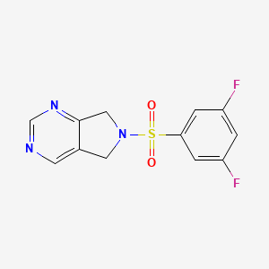 molecular formula C12H9F2N3O2S B2449704 6-((3,5-difluorophenyl)sulfonyl)-6,7-dihydro-5H-pyrrolo[3,4-d]pyrimidine CAS No. 1706414-54-1