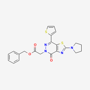 benzyl 2-(4-oxo-2-(pyrrolidin-1-yl)-7-(thiophen-2-yl)thiazolo[4,5-d]pyridazin-5(4H)-yl)acetate