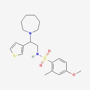 N-(2-(azepan-1-yl)-2-(thiophen-3-yl)ethyl)-4-methoxy-2-methylbenzenesulfonamide