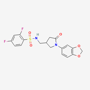 N-((1-(benzo[d][1,3]dioxol-5-yl)-5-oxopyrrolidin-3-yl)methyl)-2,4-difluorobenzenesulfonamide