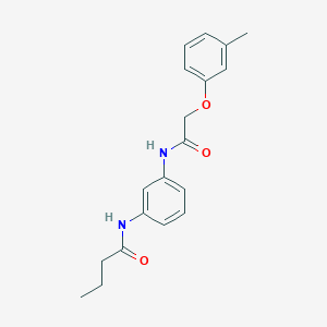 molecular formula C19H22N2O3 B244972 N-(3-{[2-(3-methylphenoxy)acetyl]amino}phenyl)butanamide 