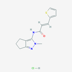 (E)-N-(2-methyl-2,4,5,6-tetrahydrocyclopenta[c]pyrazol-3-yl)-3-(thiophen-2-yl)acrylamide hydrochloride