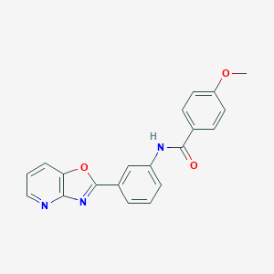 molecular formula C20H15N3O3 B244973 4-methoxy-N-(3-[1,3]oxazolo[4,5-b]pyridin-2-ylphenyl)benzamide 