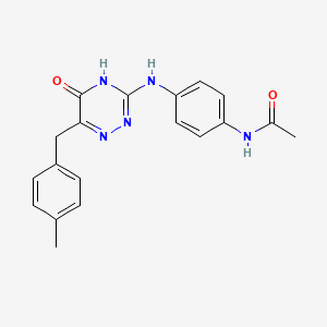 molecular formula C19H19N5O2 B2449733 N-(4-((6-(4-methylbenzyl)-5-oxo-4,5-dihydro-1,2,4-triazin-3-yl)amino)phenyl)acetamide CAS No. 898651-12-2