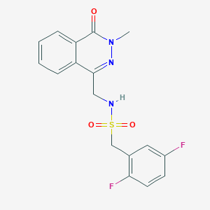 molecular formula C17H15F2N3O3S B2449737 1-(2,5-difluorophenyl)-N-((3-methyl-4-oxo-3,4-dihydrophthalazin-1-yl)methyl)methanesulfonamide CAS No. 1421583-33-6