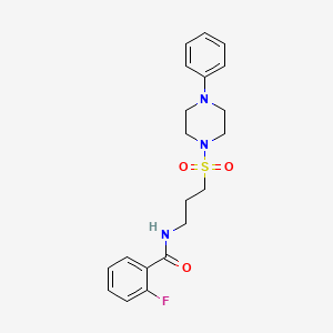2-fluoro-N-(3-((4-phenylpiperazin-1-yl)sulfonyl)propyl)benzamide