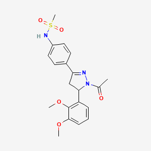 molecular formula C20H23N3O5S B2449749 N-(4-(1-乙酰基-5-(2,3-二甲氧基苯基)-4,5-二氢-1H-吡唑-3-基)苯基)甲磺酰胺 CAS No. 852141-04-9