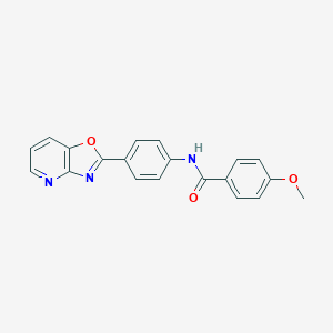 molecular formula C20H15N3O3 B244975 4-methoxy-N-(4-[1,3]oxazolo[4,5-b]pyridin-2-ylphenyl)benzamide 