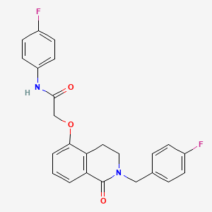 molecular formula C24H20F2N2O3 B2449752 N-(4-fluorophenyl)-2-[[2-[(4-fluorophenyl)methyl]-1-oxo-3,4-dihydroisoquinolin-5-yl]oxy]acetamide CAS No. 850905-94-1