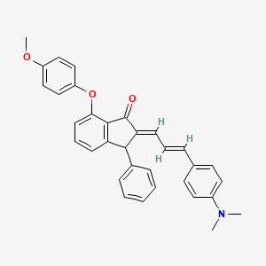 2-{3-[4-(Dimethylamino)phenyl]-2-propenylidene}-7-(4-methoxyphenoxy)-3-phenyl-1-indanone