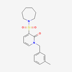 molecular formula C19H24N2O3S B2449756 3-(azepan-1-ylsulfonyl)-1-(3-methylbenzyl)pyridin-2(1H)-one CAS No. 1251593-79-9