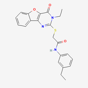 2-((3-ethyl-4-oxo-3,4-dihydrobenzofuro[3,2-d]pyrimidin-2-yl)thio)-N-(3-ethylphenyl)acetamide