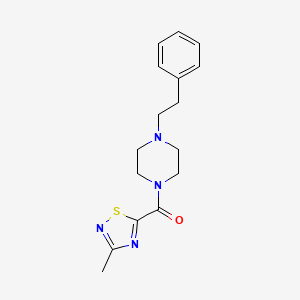 molecular formula C16H20N4OS B2449768 (3-甲基-1,2,4-噻二唑-5-基)(4-苯乙基哌嗪-1-基)甲烷酮 CAS No. 1448052-50-3