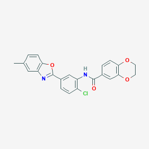 N-[2-chloro-5-(5-methyl-1,3-benzoxazol-2-yl)phenyl]-2,3-dihydro-1,4-benzodioxine-6-carboxamide