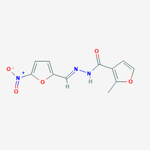 molecular formula C11H9N3O5 B2449777 2-methyl-N-[(E)-(5-nitrofuran-2-yl)methylideneamino]furan-3-carboxamide CAS No. 298218-15-2