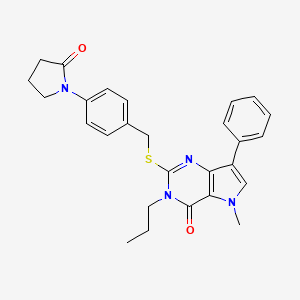 5-methyl-2-((4-(2-oxopyrrolidin-1-yl)benzyl)thio)-7-phenyl-3-propyl-3H-pyrrolo[3,2-d]pyrimidin-4(5H)-one