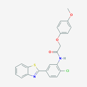 molecular formula C22H17ClN2O3S B244980 N-[5-(1,3-benzothiazol-2-yl)-2-chlorophenyl]-2-(4-methoxyphenoxy)acetamide 
