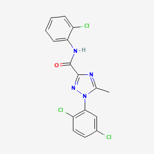 molecular formula C16H11Cl3N4O B2449801 N-(2-chlorophenyl)-1-(2,5-dichlorophenyl)-5-methyl-1H-1,2,4-triazole-3-carboxamide CAS No. 338407-95-7