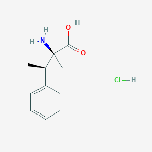 molecular formula C11H14ClNO2 B2449822 (1S,2R)-1-amino-2-methyl-2-phenylcyclopropane-1-carboxylic acid hydrochloride CAS No. 2044705-69-1