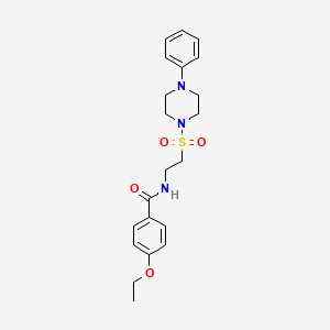 molecular formula C21H27N3O4S B2449823 4-ethoxy-N-[2-(4-phenylpiperazin-1-yl)sulfonylethyl]benzamide CAS No. 897611-98-2