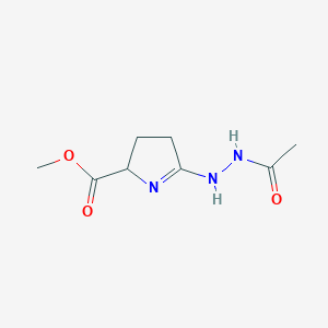 molecular formula C8H13N3O3 B2449827 methyl 5-(2-acetylhydrazino)-3,4-dihydro-2H-pyrrole-2-carboxylate CAS No. 160205-08-3