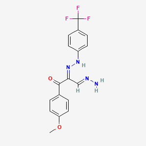 molecular formula C17H15F3N4O2 B2449838 3-(4-Methoxyphenyl)-3-oxo-2-{2-[4-(trifluoromethyl)phenyl]hydrazono}propanal hydrazone CAS No. 338414-19-0