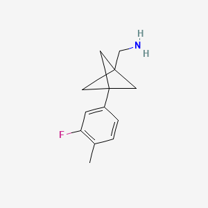 molecular formula C13H16FN B2449842 [3-(3-Fluoro-4-methylphenyl)-1-bicyclo[1.1.1]pentanyl]methanamine CAS No. 2287287-57-2