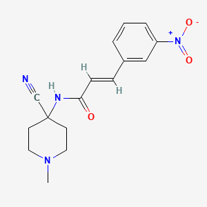 molecular formula C16H18N4O3 B2449847 (E)-N-(4-cyano-1-methylpiperidin-4-yl)-3-(3-nitrophenyl)prop-2-enamide CAS No. 1355936-97-8