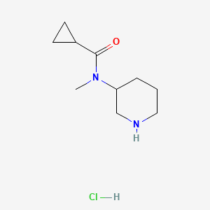 molecular formula C10H19ClN2O B2449849 N-Methyl-N-piperidin-3-ylcyclopropanecarboxamide;hydrochloride CAS No. 2548984-86-5