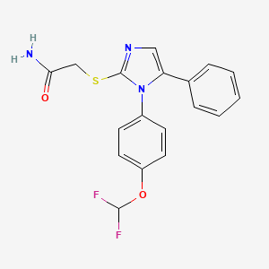 molecular formula C18H15F2N3O2S B2449851 2-((1-(4-(difluoromethoxy)phenyl)-5-phenyl-1H-imidazol-2-yl)thio)acetamide CAS No. 1226427-91-3