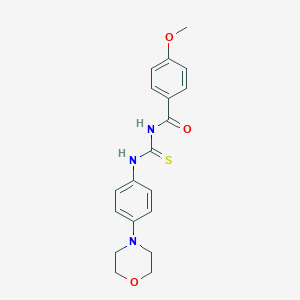 molecular formula C19H21N3O3S B244986 4-methoxy-N-{[4-(morpholin-4-yl)phenyl]carbamothioyl}benzamide 