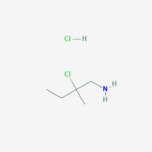 molecular formula C5H13Cl2N B2449865 2-Chloro-2-methylbutan-1-amine;hydrochloride CAS No. 2416235-94-2