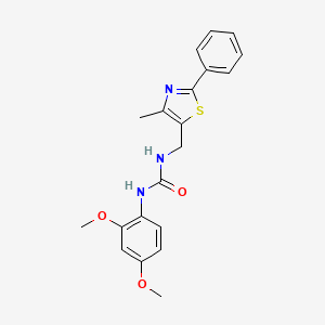 molecular formula C20H21N3O3S B2449871 1-(2,4-Dimethoxyphenyl)-3-((4-methyl-2-phenylthiazol-5-yl)methyl)urea CAS No. 1396856-97-5