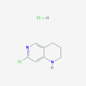 molecular formula C8H10Cl2N2 B2449872 7-Chloro-1,2,3,4-tetrahydro-1,6-naphthyridine;hydrochloride CAS No. 2126161-08-6