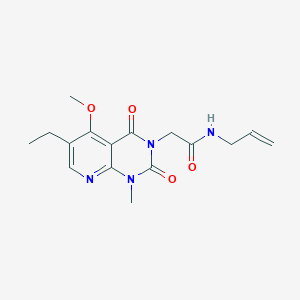 molecular formula C16H20N4O4 B2449876 N-烯丙基-2-(6-乙基-5-甲氧基-1-甲基-2,4-二氧代-1,2-二氢吡啶并[2,3-d]嘧啶-3(4H)-基)乙酰胺 CAS No. 941984-20-9