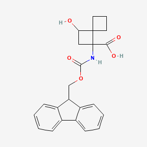 molecular formula C23H23NO5 B2449879 3-(9H-Fluoren-9-ylmethoxycarbonylamino)-1-hydroxyspiro[3.3]heptane-3-carboxylic acid CAS No. 2413867-03-3