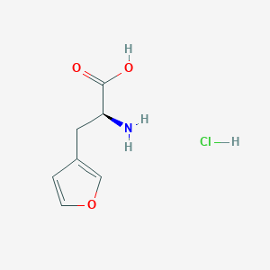 molecular formula C7H10ClNO3 B2449882 3-呋喃丙酸，α-氨基-，盐酸盐，(S)- CAS No. 129030-33-7