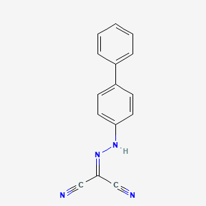 molecular formula C15H10N4 B2449889 2-[(4-Phenylphenyl)hydrazinylidene]propanedinitrile CAS No. 302936-41-0