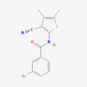 molecular formula C14H11BrN2OS B244989 3-bromo-N-(3-cyano-4,5-dimethylthiophen-2-yl)benzamide 