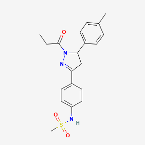 molecular formula C20H23N3O3S B2449894 N-[4-[3-(4-甲基苯基)-2-丙酰-3,4-二氢吡唑-5-基]苯基]甲磺酰胺 CAS No. 835897-42-2
