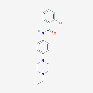 molecular formula C19H22ClN3O B244990 2-chloro-N-[4-(4-ethylpiperazin-1-yl)phenyl]benzamide 