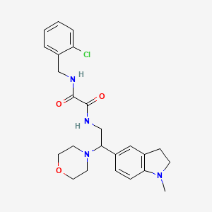 molecular formula C24H29ClN4O3 B2449901 N1-(2-氯苄基)-N2-(2-(1-甲基吲哚啉-5-基)-2-吗啉乙基)草酰胺 CAS No. 921924-68-7