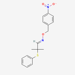 molecular formula C17H18N2O3S B2449905 2-甲基-2-(苯硫基)丙醛 O-(4-硝基苄基)肟 CAS No. 306979-79-3