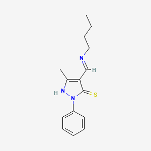 molecular formula C15H19N3S B2449917 (E)-4-((丁基氨基)亚甲基)-3-甲基-1-苯基-1H-吡唑-5(4H)-硫酮 CAS No. 313685-89-1