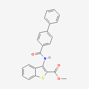 molecular formula C23H17NO3S B2449918 3-[(4-苯甲酰基苯基)氨基]-1-苯并噻吩-2-甲酸甲酯 CAS No. 477537-59-0